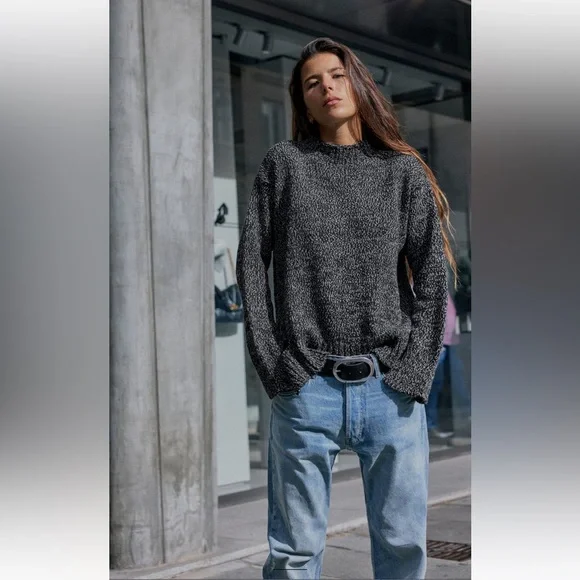 Zara Sweaters Sale Zara Slit Hem Twisted Yarn Knit Sweatersale